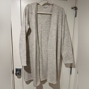 Elegant Cream Open-Front Sweater